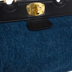 Pre Owned Miu Miu Denim and Leather Satchel