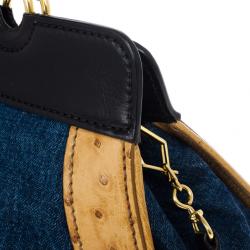 Pre Owned Miu Miu Denim and Leather Satchel