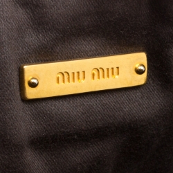 Miu Miu Beige Matelasse Lux Leather Wristlet Clutch
