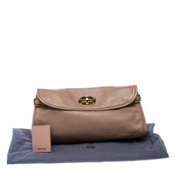 Miu Miu Beige Leather Clutch