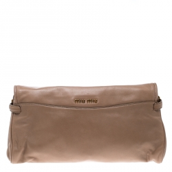 Miu Miu Beige Leather Clutch