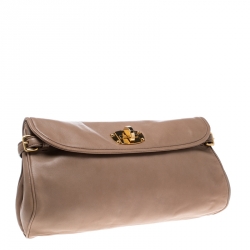 Miu Miu Beige Leather Clutch