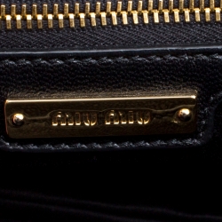 Miu Miu Black Leather Biker Shoulder Bag