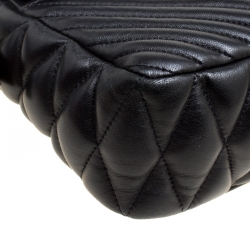 Miu Miu Black Leather Biker Shoulder Bag