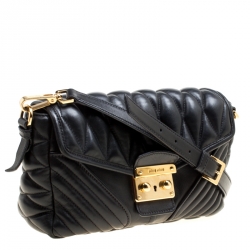 Miu Miu Black Leather Biker Shoulder Bag