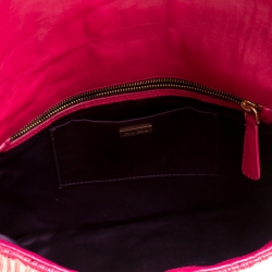 Miu Miu Fuchsia Pleated Patent Leather Shoulder Bag