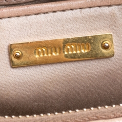 Miu Miu Beige Matelasse Lux Leather Shoulder Bag