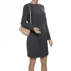 Pre Owned حقيبة كتف ميو ميو جلد فاخر مبطنة بيج