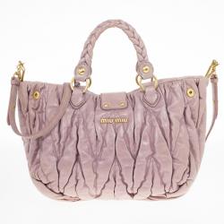 مملوكة مسبقًا Miu Miu Pink Quilted Calfskin 'Matelasse' Hobo