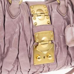 مملوكة مسبقًا Miu Miu Pink Quilted Calfskin 'Matelasse' Hobo