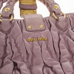 مملوكة مسبقًا Miu Miu Pink Quilted Calfskin 'Matelasse' Hobo