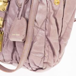 مملوكة مسبقًا Miu Miu Pink Quilted Calfskin 'Matelasse' Hobo