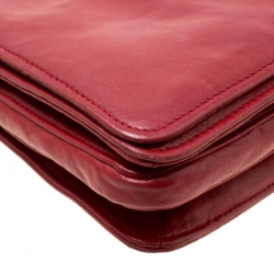 Miu Miu Red Leather Turnlock Crossbody Bag
