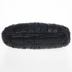 Pre Owned Miu Miu Black Coffer Matelasse Leather Hobo