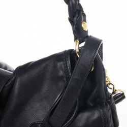 Pre Owned Miu Miu Black Coffer Matelasse Leather Hobo