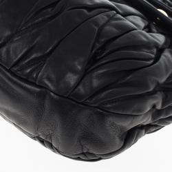 Pre Owned Miu Miu Black Coffer Matelasse Leather Hobo