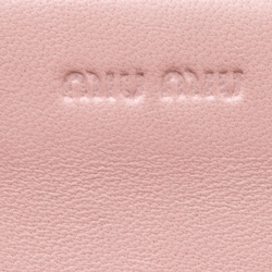 Pre Owned Miu Miu Pink Matelasse Leather Clutch 