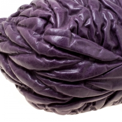 Pre Owned Miu Miu Purple Matelasse Leather Large Shopper Tote