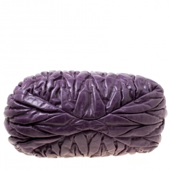 Pre Owned Miu Miu Purple Matelasse Leather Large Shopper Tote