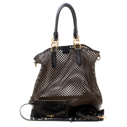 Miu Miu Black Perforated Leather Top Handle Bag