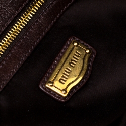 Miu Miu Brown Leather Shopping Tote