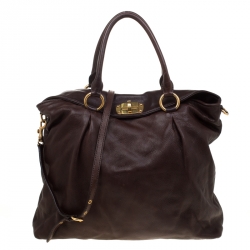 Miu Miu Brown Leather Shopping Tote
