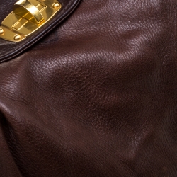 Miu Miu Brown Leather Shopping Tote