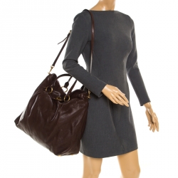Miu Miu Brown Leather Shopping Tote