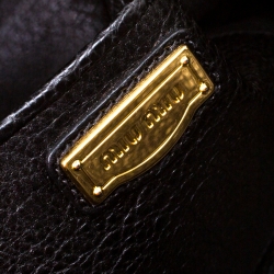 Miu Miu Black Leather Foldover Crossbody Bag 