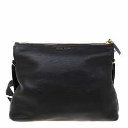 Miu Miu Black Leather Foldover Crossbody Bag 