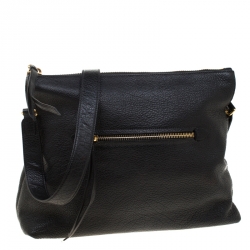 Miu Miu Black Leather Foldover Crossbody Bag 