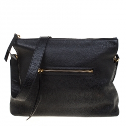 Miu Miu Black Leather Foldover Crossbody Bag 
