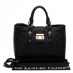 Miu Miu Black Leather Top Handle Bag 