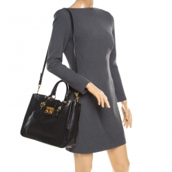 Miu Miu Black Leather Top Handle Bag 