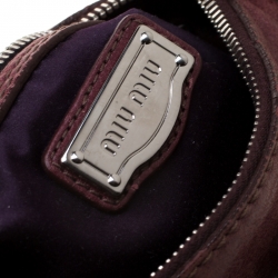 Pre Owned Miu Miu Burgundy Leather Crossbody Bag