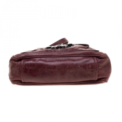 Pre Owned Miu Miu Burgundy Leather Crossbody Bag