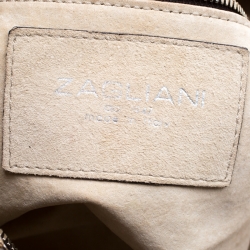 Zagliani Metallic Rose Gold Python Chain Shoulder Bag 