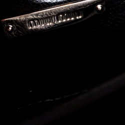 Pre Owned Miu Miu Black Leather Double Turnlock Crossbody Bag