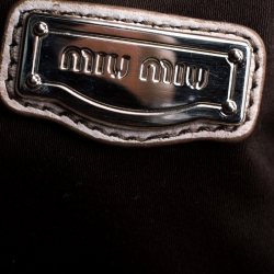 Pre Owned حقيبة يد ميو ميو جلد مبطنة زرقاء