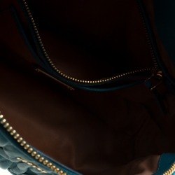 Miu Miu Turquoise Matelasse Leather Satchel