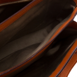 Pre Owned Miu Miu Orange Leather Madras Crossbody Bag