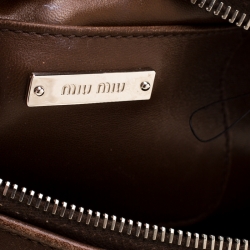Miu Miu Blue/Brown Matelasse Leather RL107C Satchel