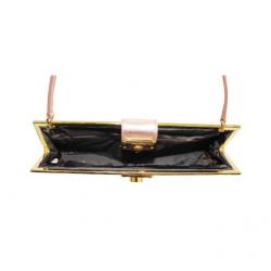 Pre Owned Miu Miu Metalic Pink Leather Baguette Bag