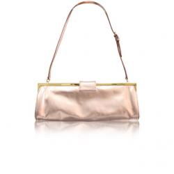 Pre Owned Miu Miu Metalic Pink Leather Baguette Bag