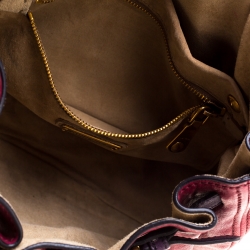 Pre Owned حقيبة ميو ميو افياتور جلد ثلاثية اللون