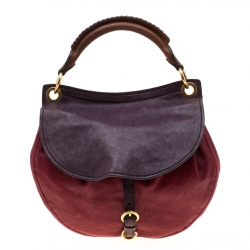 Pre Owned حقيبة ميو ميو افياتور جلد ثلاثية اللون