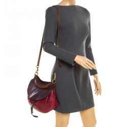 Pre Owned حقيبة ميو ميو افياتور جلد ثلاثية اللون