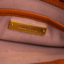 مملوكة مسبقًا Miu Miu Orange Leather Madras Crossbody Bag
