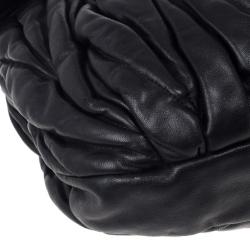 Pre Owned Miu Miu Black Coffer Matelasse Leather Hobo