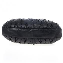 Pre Owned Miu Miu Black Coffer Matelasse Leather Hobo